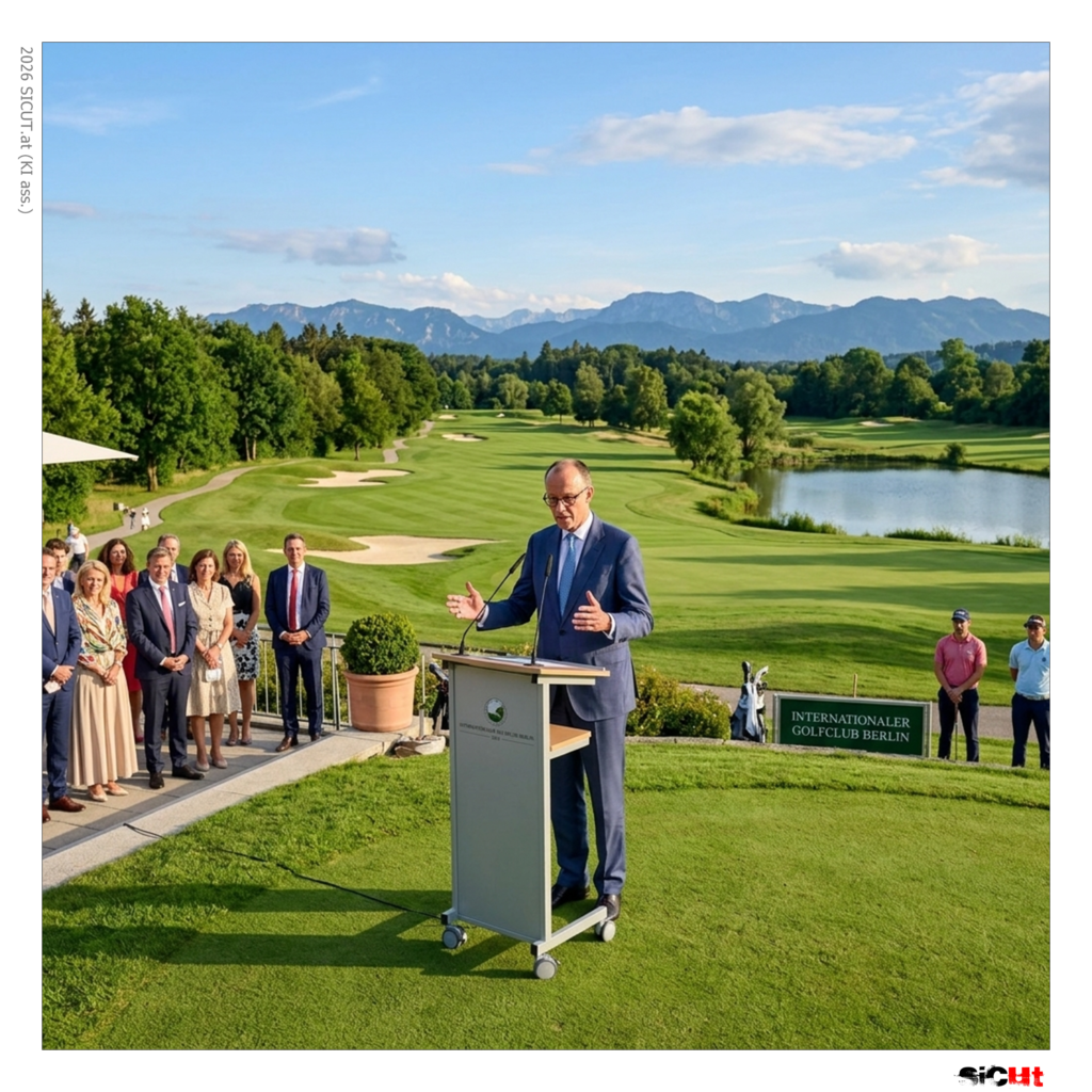 Der Kanzler, der vom Golfplatz grüßt